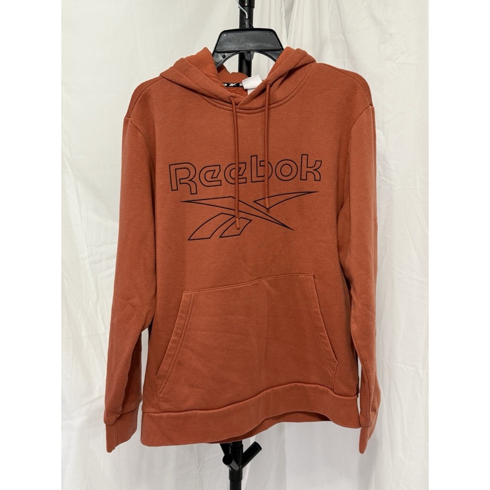 Reebok Classic Hoodie Orange Size Medium‎  Fleece Activewear Sweatshirt Top